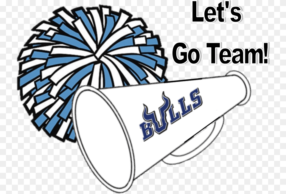 Bull Horn With Let S Go Team Megaphone Pom Pom Clipart, Cup Png