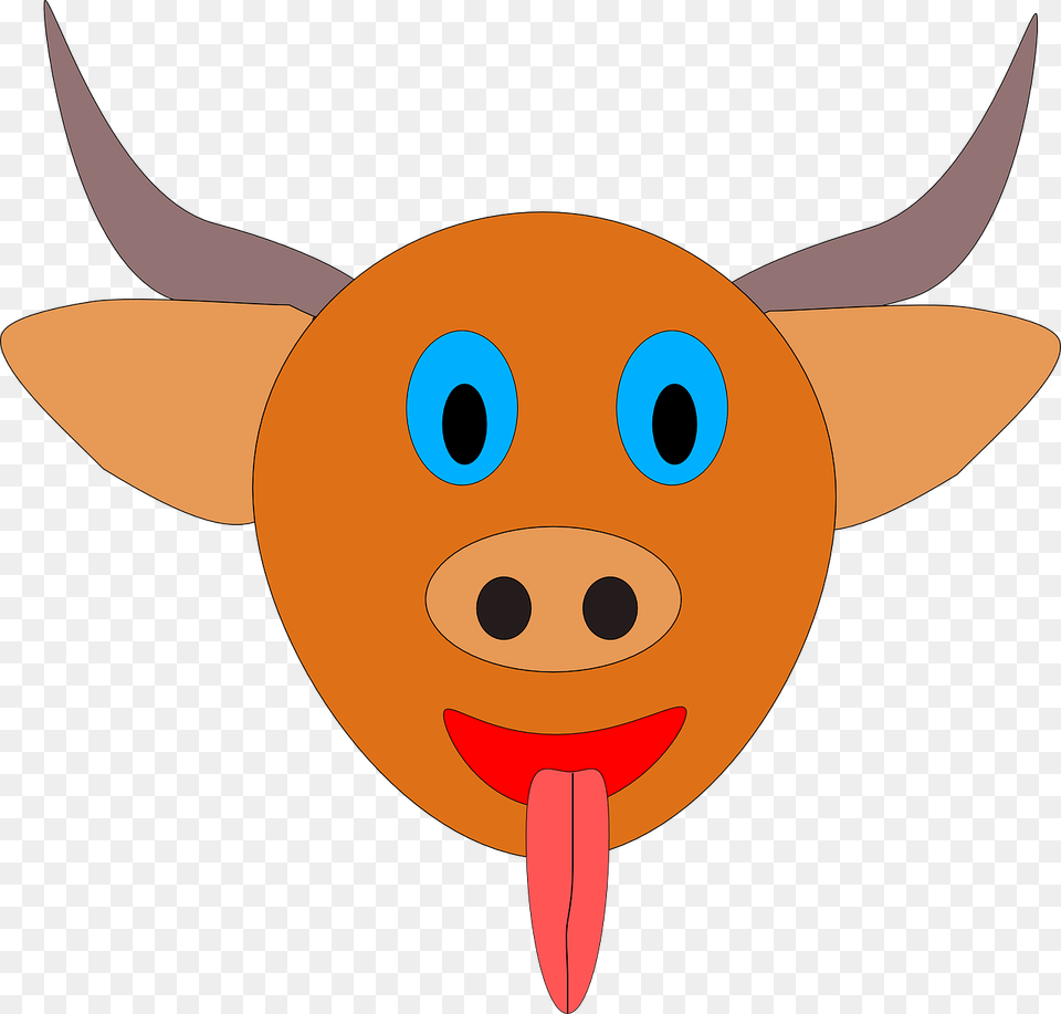 Bull Horns Orange Head Animal Mammal Farm Male Buffalo Face Clip Art, Body Part, Fish, Mouth, Person Free Png