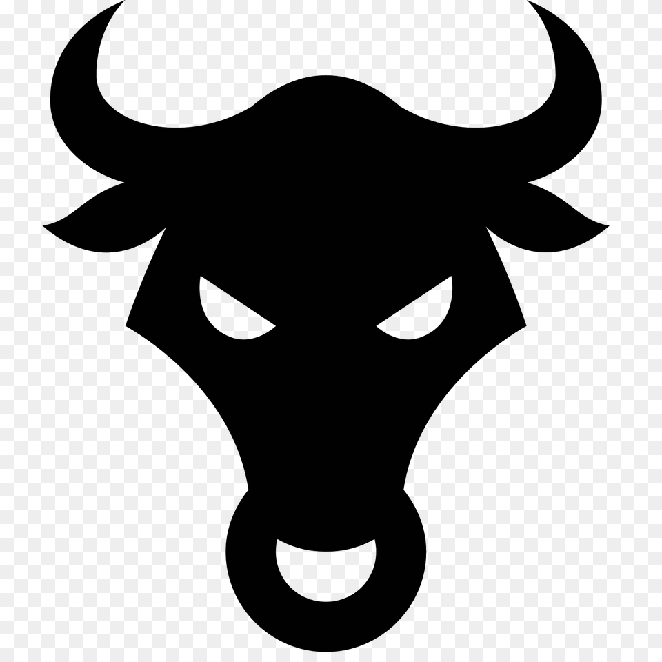 Bull Icon, Gray Free Png Download