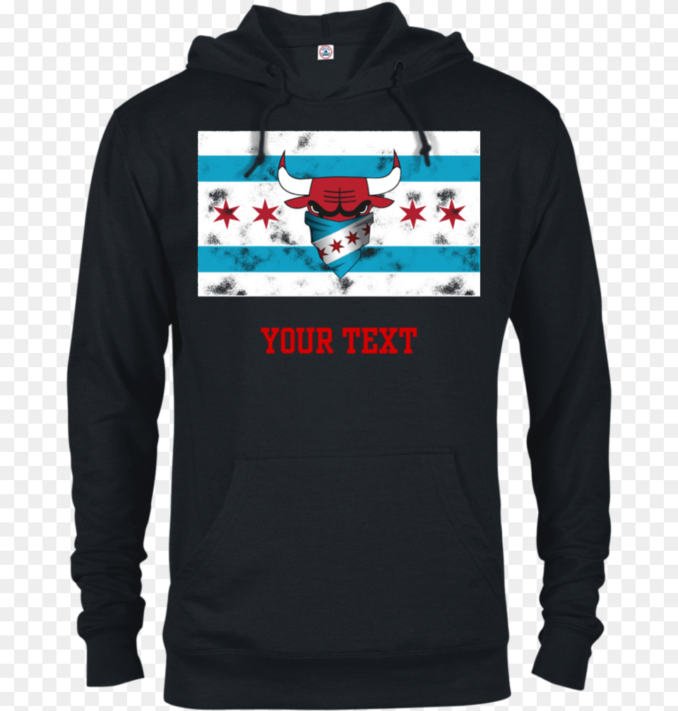 Bull Logo In Chi Flag Got Apparel Adult Unisex French Terry Hoodie Halloween, Clothing, Sweater, Sleeve, Long Sleeve Free Transparent Png