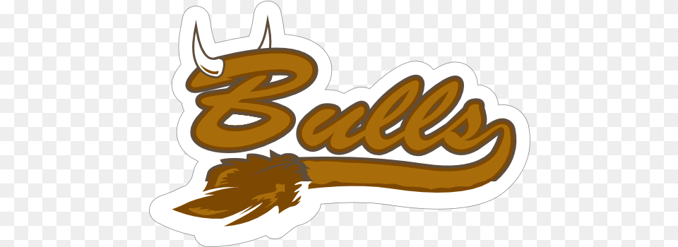 Bull Logo Type Mascot Sticker Illustration, Text Png