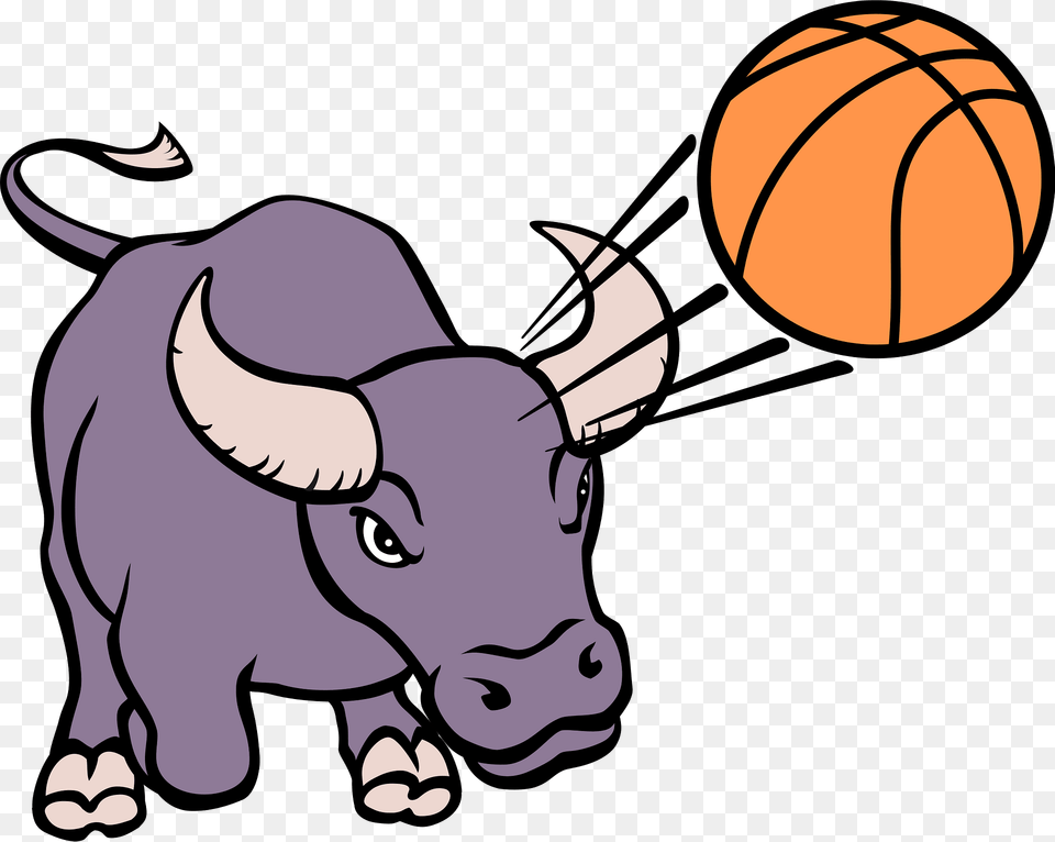 Bull Playing Basketball Clipart, Animal, Mammal, Buffalo, Wildlife Free Transparent Png