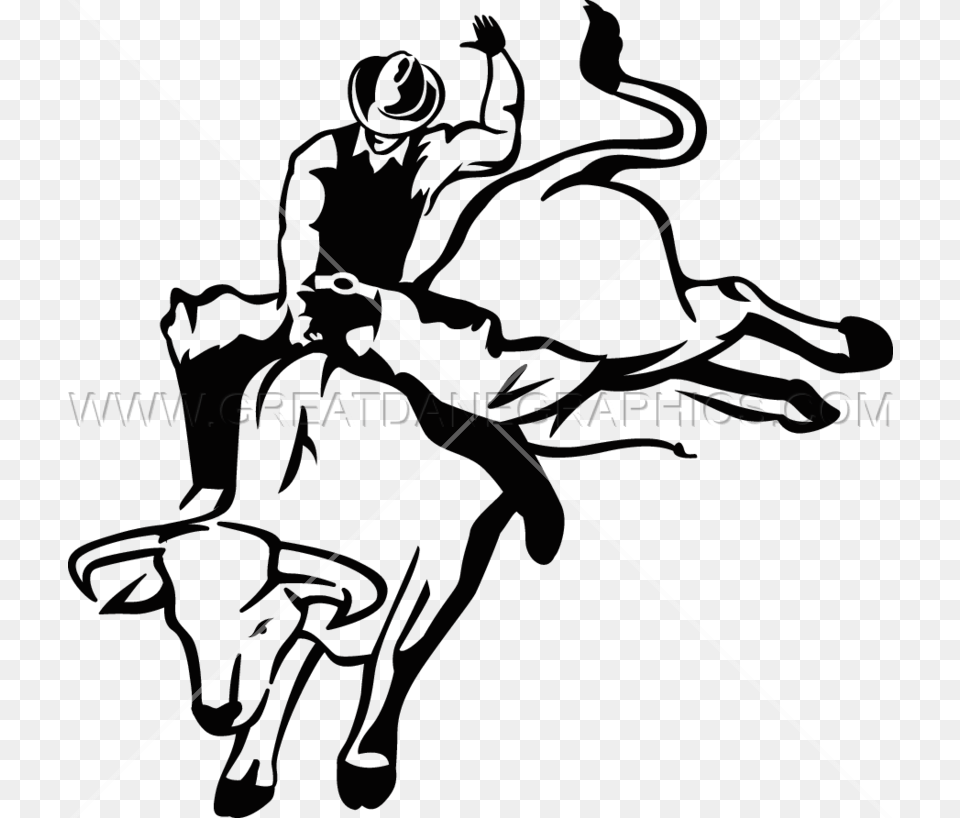 Bull Riding Production Ready Artwork For T Shirt Printing, People, Person, Adult, Male Free Png