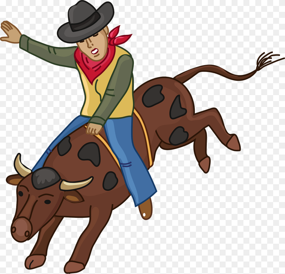 Bull Rodeo Clipart, Hat, Clothing, Mammal, Animal Free Png Download