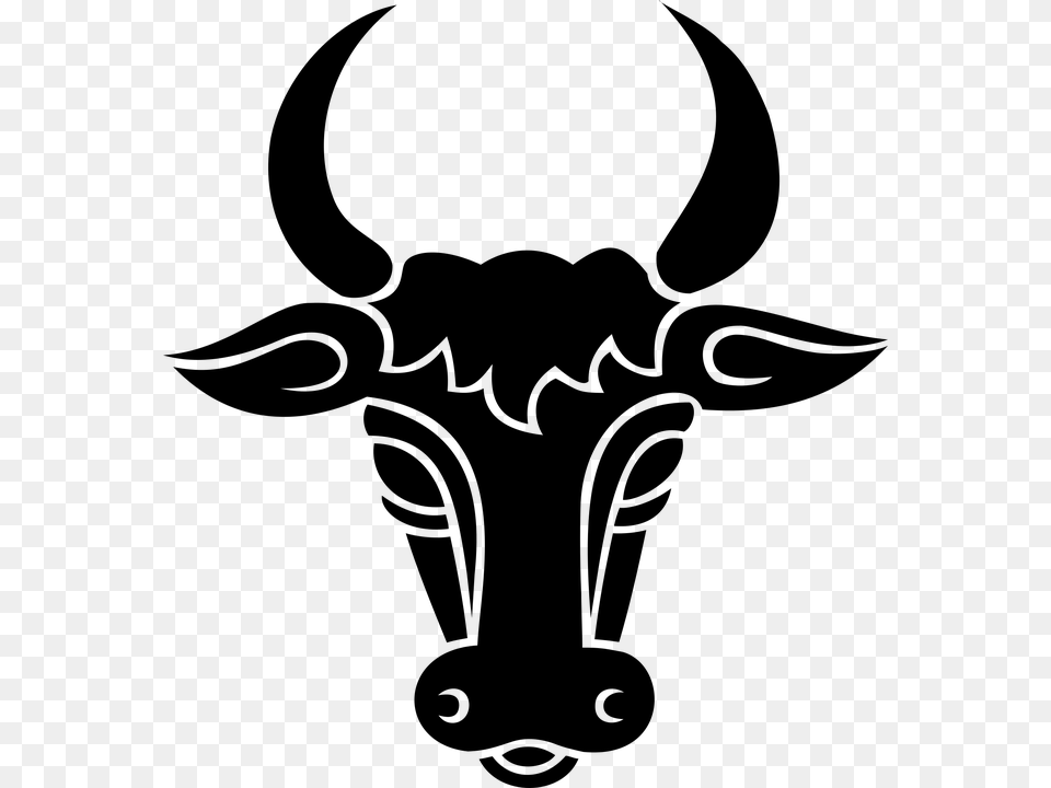Bull S Head Silhouette Bulls Head Silhouette, Gray Free Png Download