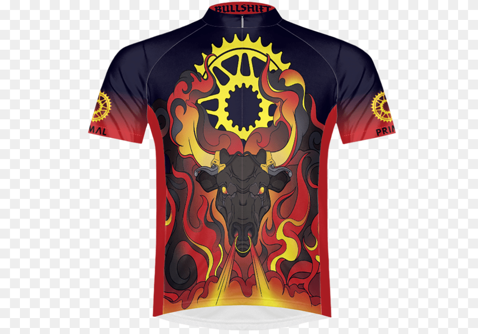 Bull Shift Men S Sport Cut Cycling Jersey Cycling Jersey, Clothing, Shirt, T-shirt Png