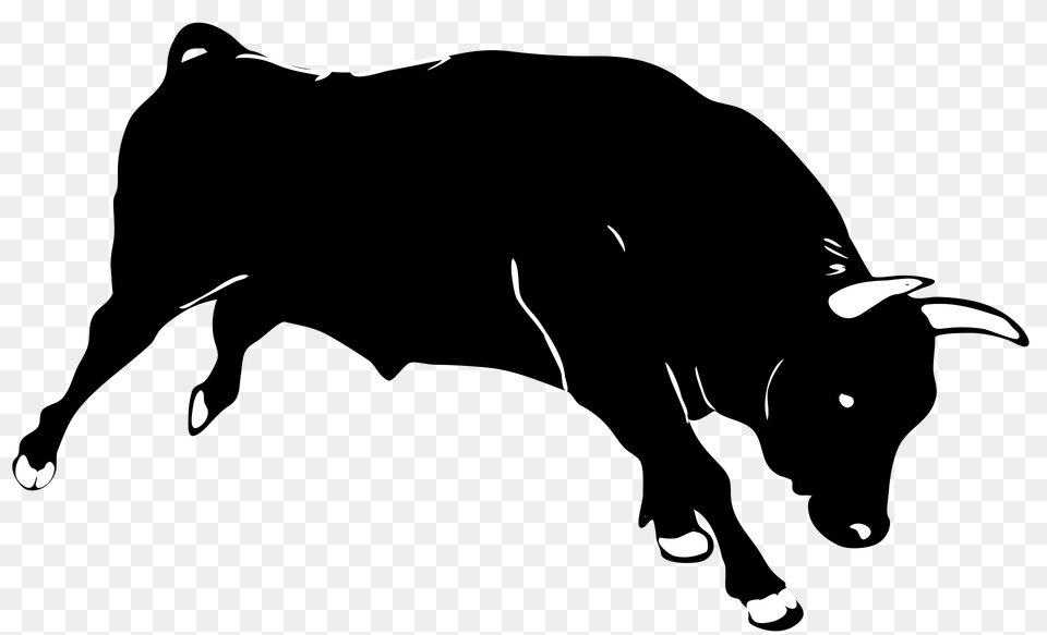 Bull Silhouette 02 Clipart, Animal, Mammal, Cattle, Cow Free Png Download