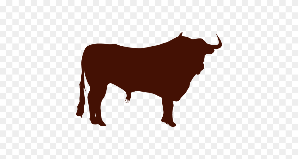 Bull Silhouette, Animal, Cattle, Livestock, Mammal Free Png