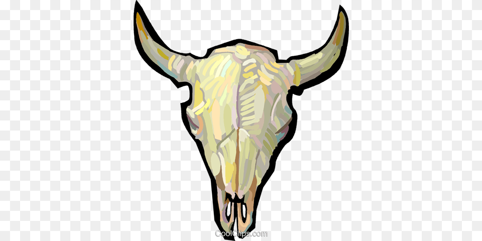 Bull Skull Royalty Vector Clip Art Illustration, Animal, Mammal, Cattle, Livestock Free Transparent Png