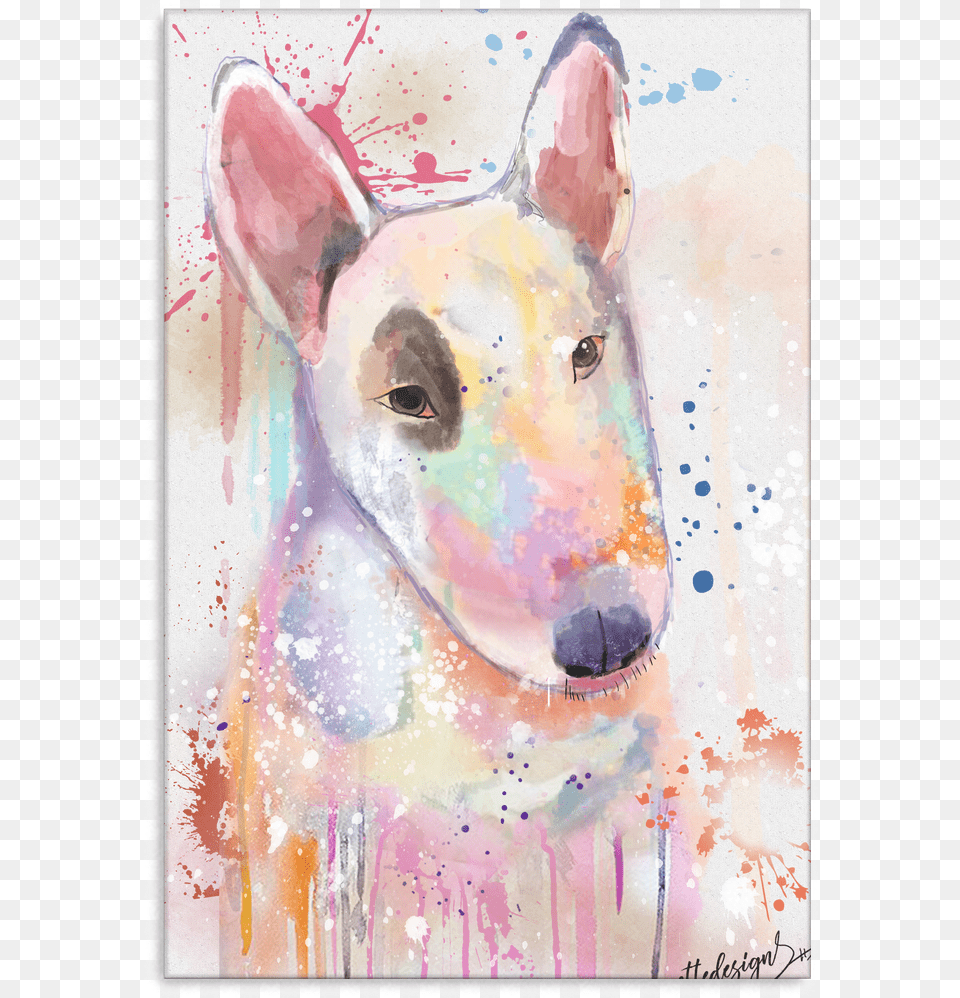 Bull Terrier Canvas Wrap Pm Old English Terrier, Animal, Pet, Mammal, White Dog Png Image