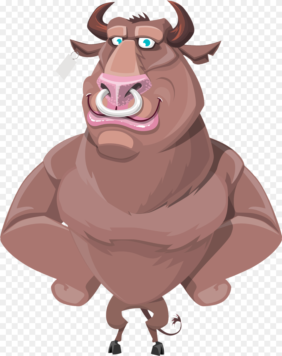 Bull Vector Image Bull, Baby, Person, Animal, Mammal Free Png Download