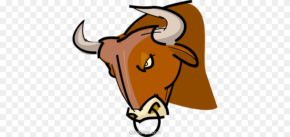 Bull With Nose Ring Royalty Vector Clip Art Illustration Toro Con Anello Al Naso, Animal, Mammal, Ox, Livestock Free Png