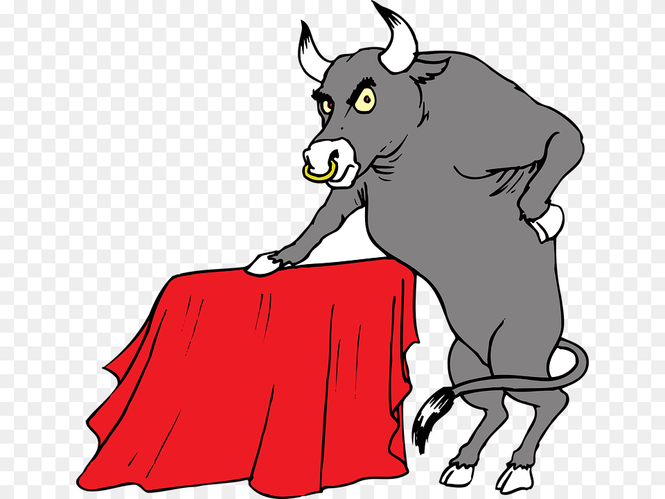 Bull With Red Cape Svg Clip Arts 600 X 584 Px, Animal, Mammal, Adult, Female Png