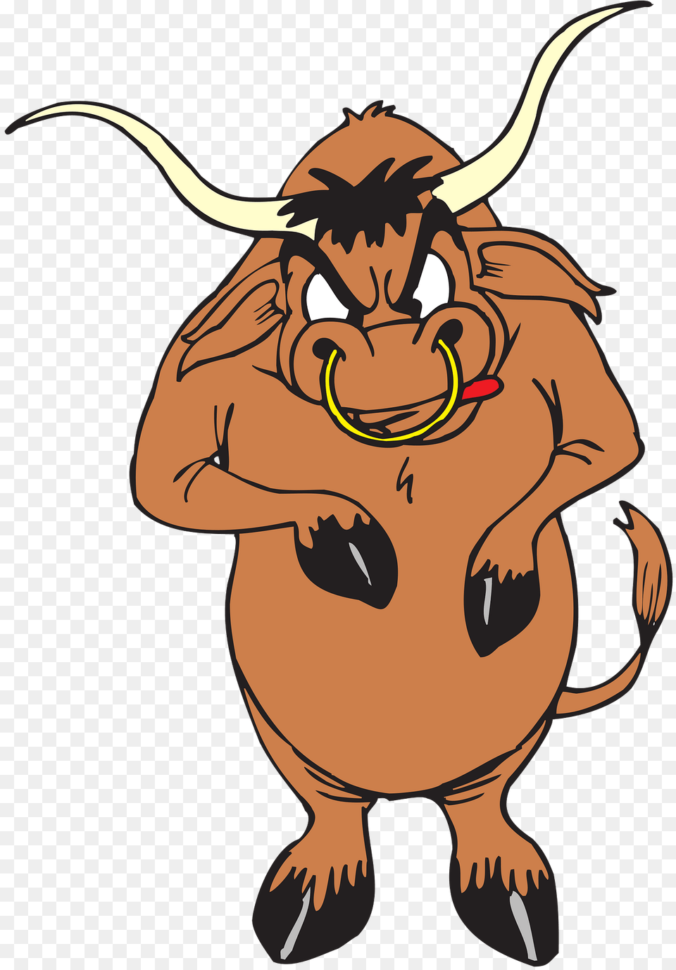 Bull With Ring In Its Nose Clipart, Animal, Mammal, Cattle, Livestock Png Image