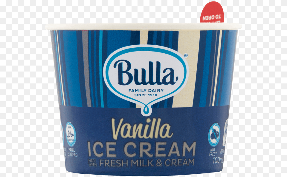 Bulla Ice Cream Cups Vanilla 36 X 100ml Bulla, Dessert, Food, Ice Cream, Yogurt Png