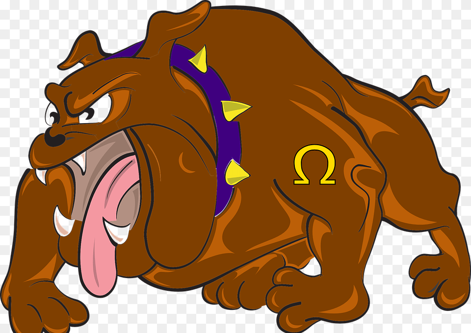 Bulldog Cartoon Angry Omega Psi Phi Cartoon, Animal, Lion, Mammal, Wildlife Free Png