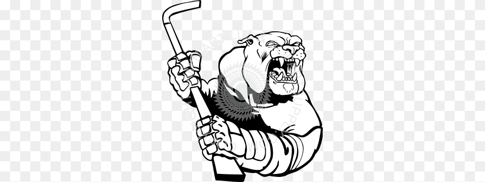 Bulldog Holding Hockey Stick, Face, Head, Person, Baby Free Transparent Png