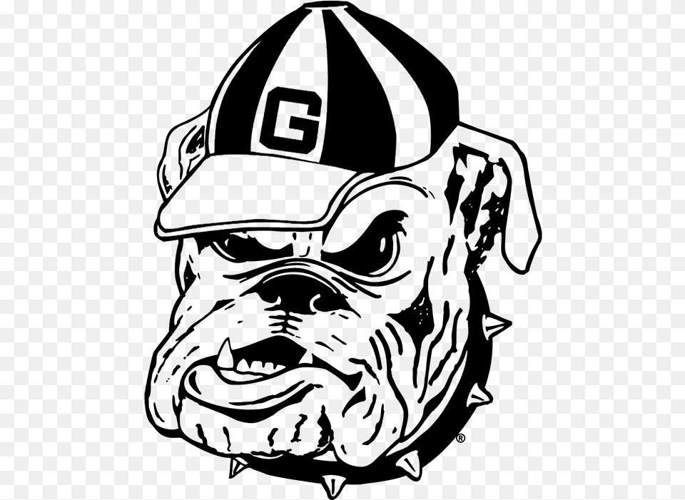 Bulldog Outline Georgia Bulldogs Old Logo, Gray Free Png Download