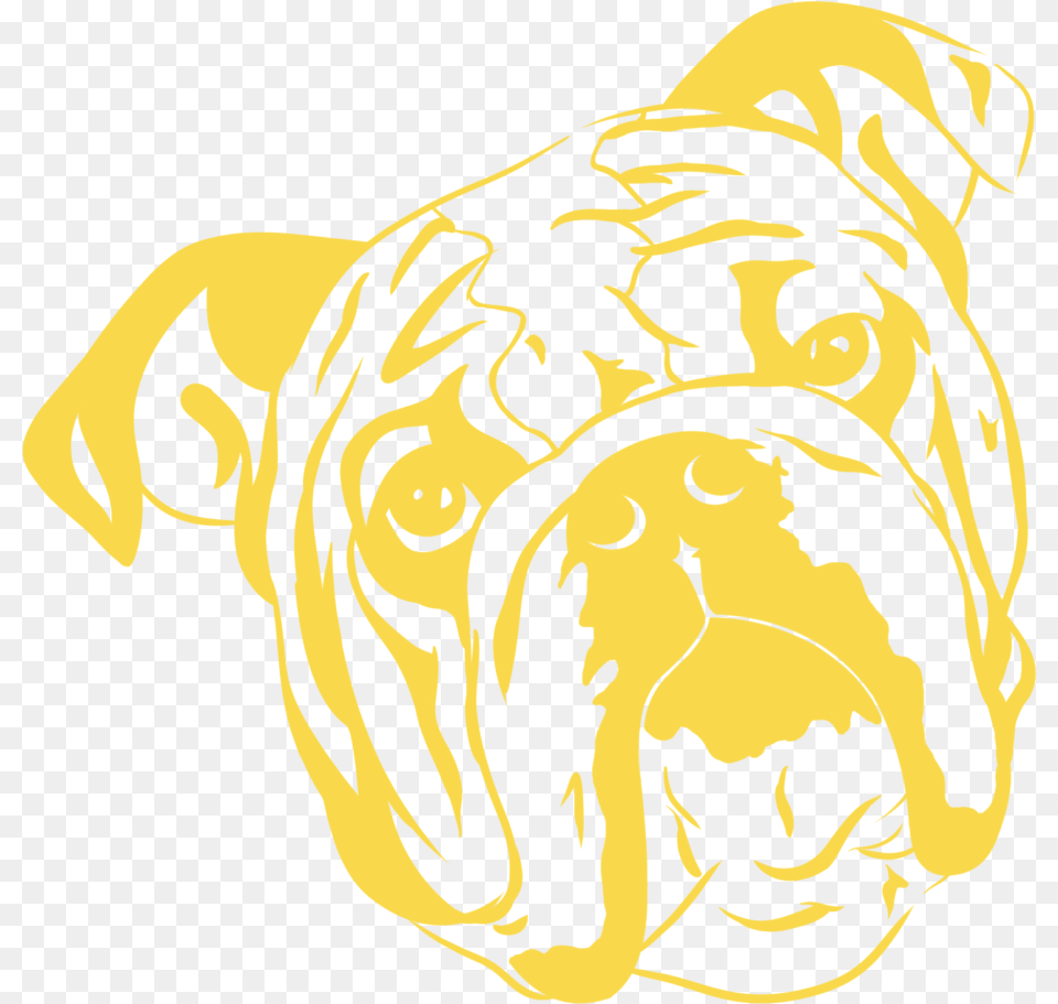 Bulldog Sketch Yellow Illustration, Stencil, Person, Animal, Canine Png