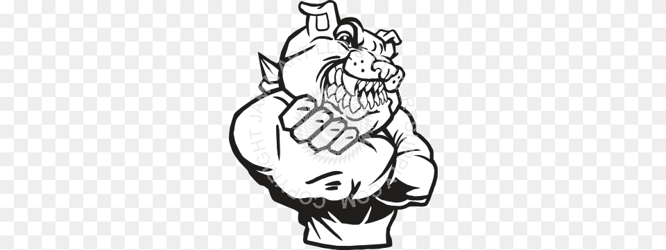 Bulldog With Arms Crossed And Sharp Teeth, Animal, Person, Mammal, Hand Free Png