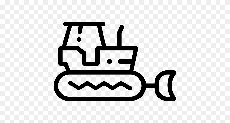 Bulldozer Cat Construction Icon With And Vector Format, Gray Free Transparent Png