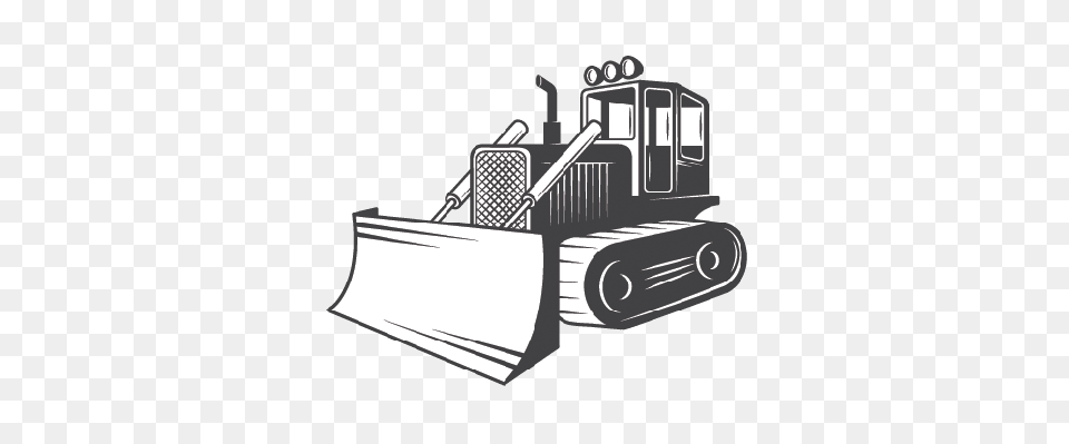Bulldozer Clipart Black And White, Machine Png Image