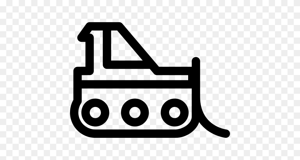 Bulldozer Icon, Gray Png Image