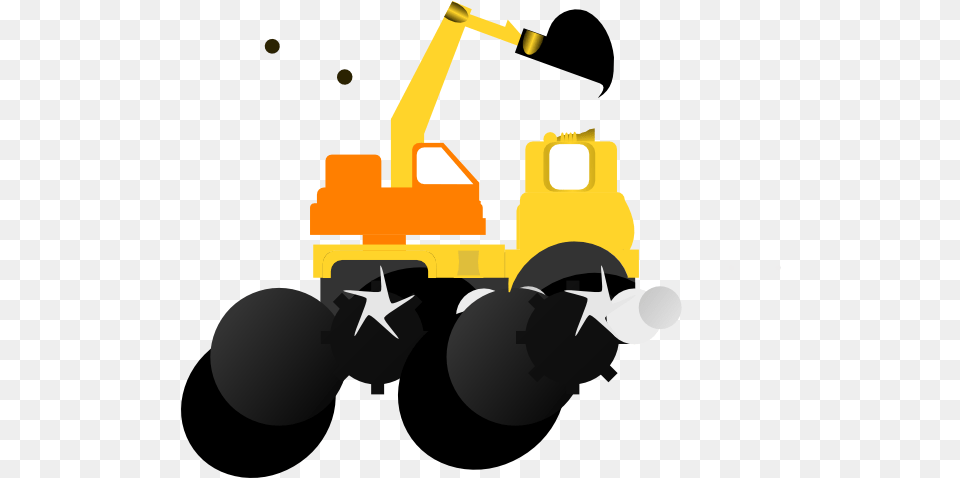 Bulldozer Orange And Yellow Clip Art Excavator Cartoon Excavator, Machine Free Transparent Png