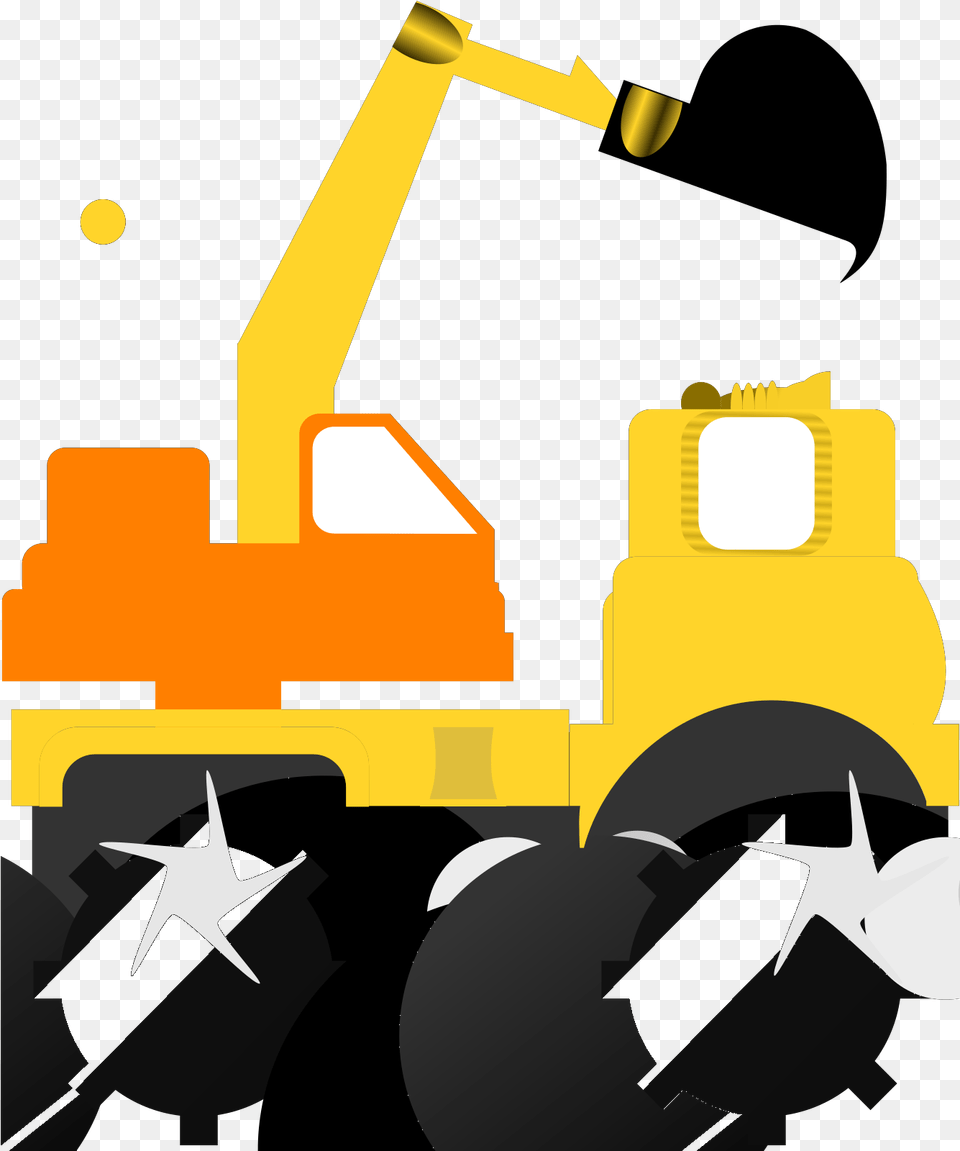 Bulldozer Orange And Yellow Svg Vector Transparent Construction Dump Truck Clipart, Machine, Tow Truck, Transportation, Vehicle Png