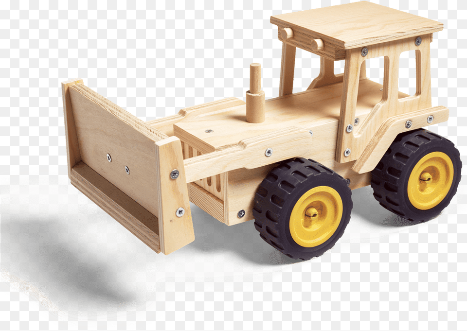 Bulldozer Wooden Toy Tractor Kits, Machine, Wheel Png Image