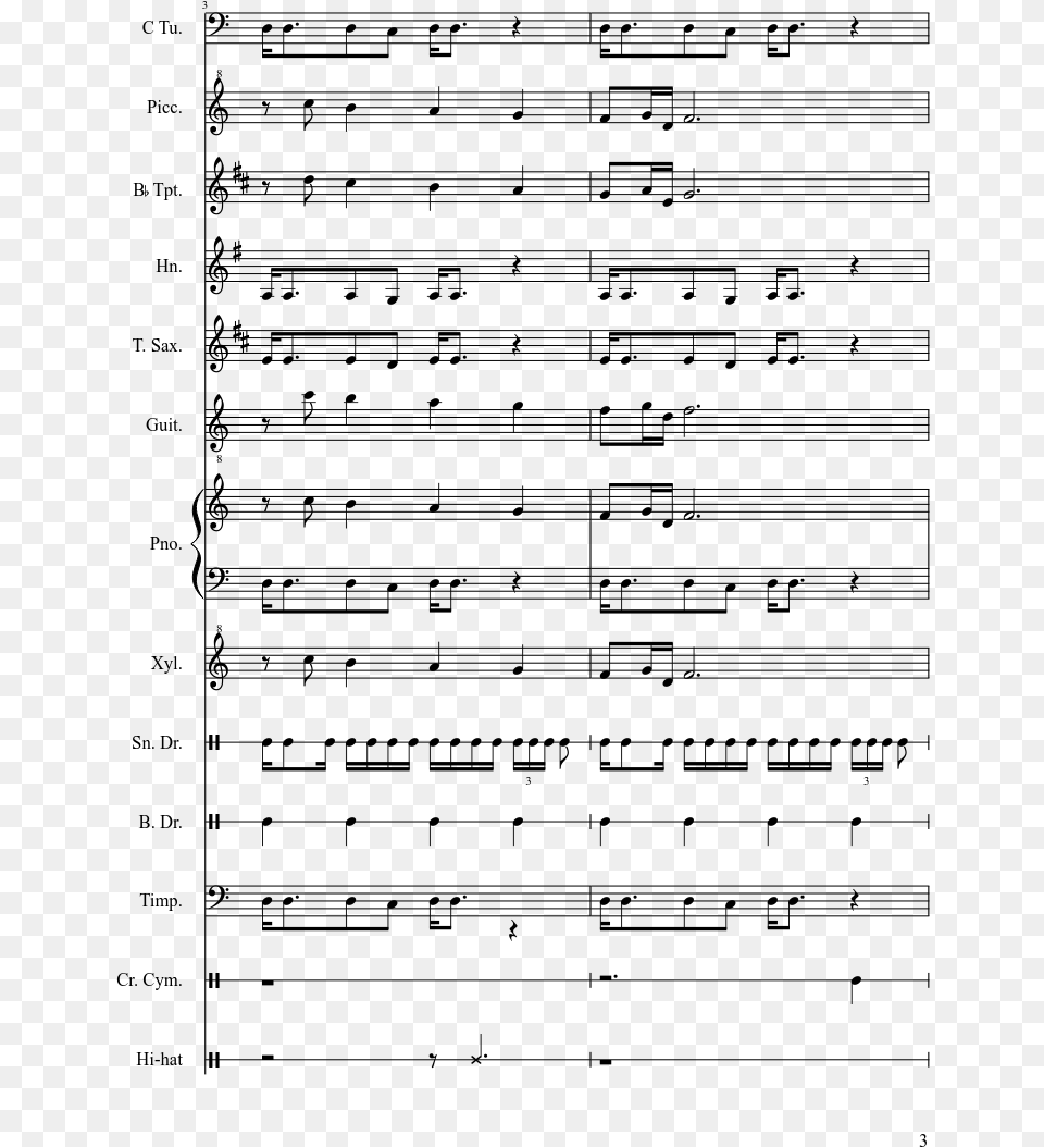 Bullet Bill Brigade Sheet Music Composed By Composed Attack On Titan Cello Sheet Music, Gray Png