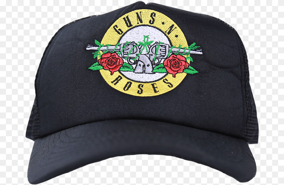 Bullet Black Trucker Hat Guns Roses, Baseball Cap, Cap, Clothing, Rose Png
