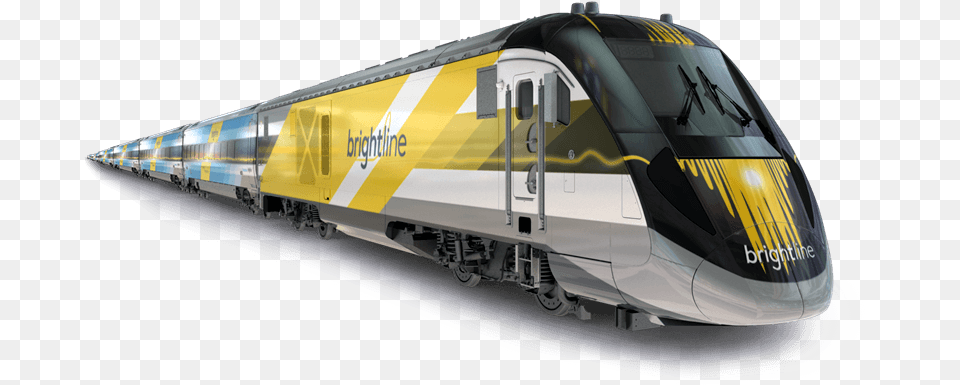 Bullet Train Brightline Miami, Railway, Transportation, Vehicle, Locomotive Free Png Download