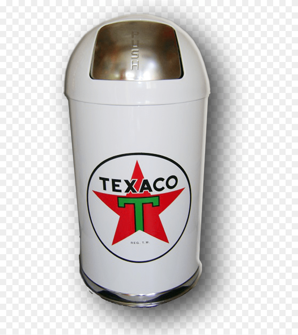 Bullet Trash Can Texaco White Water Bottle, Tin, Trash Can Free Transparent Png