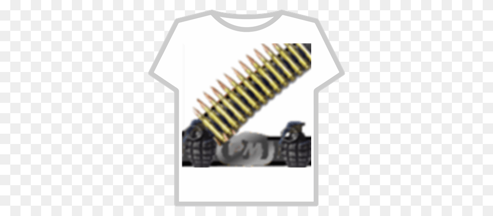 Bullets Belt Transparent Roblox Kyrie Irving T Shirt Roblox, Ammunition, Weapon, Bullet, Smoke Pipe Png