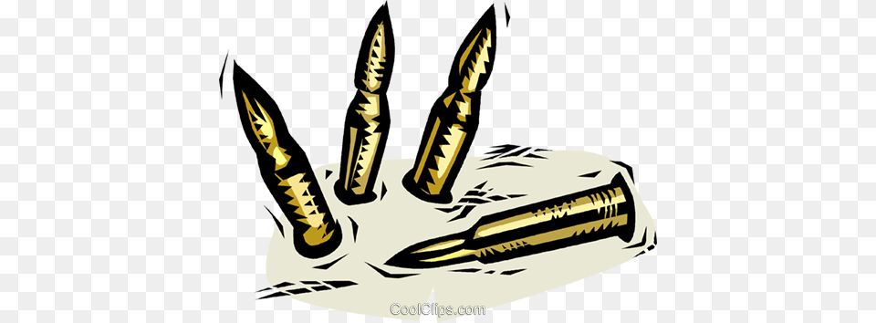 Bullets Royalty Vector Clip Art Illustration, Weapon, Ammunition, Electronics, Hardware Free Png