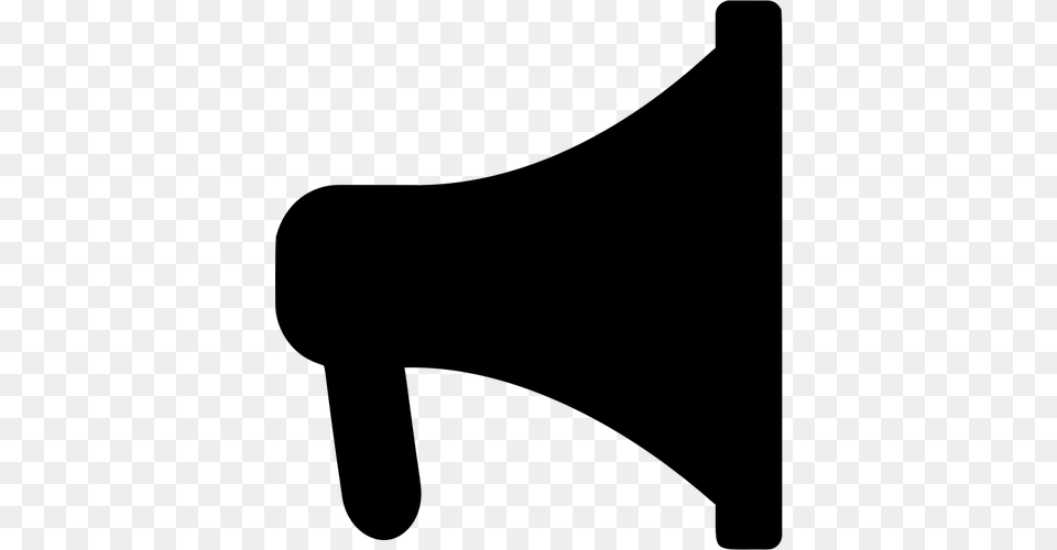 Bullhorn Silhouette, Gray Free Png