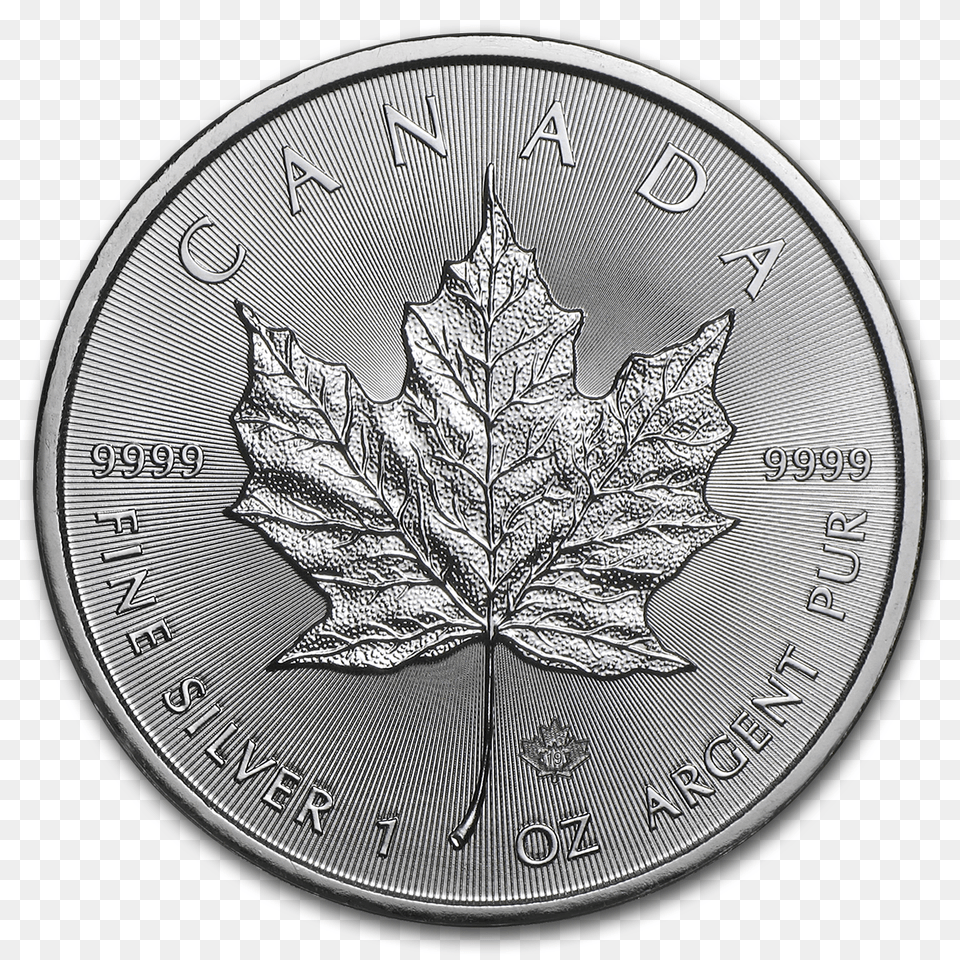 Bullionmark Accredited Certified Gold Silver 1oz 5 Dollars Canada 2016, Leaf, Plant, Coin, Money Png