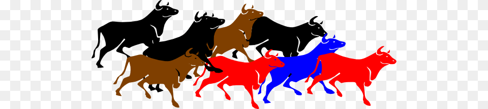 Bulls Clipart Stampede Stampede Clipart, Animal, Bull, Mammal, Cattle Free Transparent Png