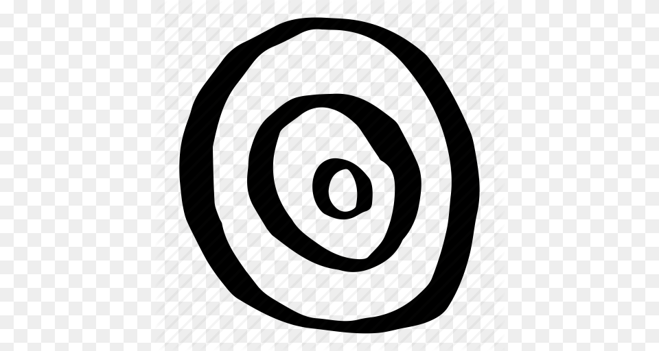 Bulls Eye Circle Doodles Hand Drawn Pattern Scribble Target Icon, Spiral, Spoke, Machine, Wheel Png Image
