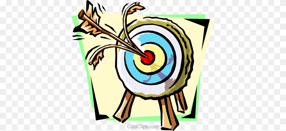 Bulls Eye Royalty Vector Clip Art Illustration, Archery, Bow, Sport, Weapon Free Transparent Png
