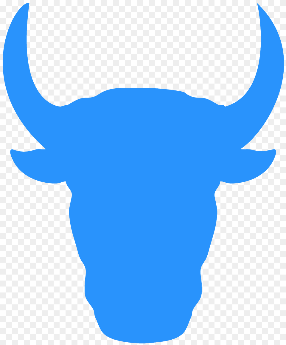 Bulls Head Silhouette, Animal, Bull, Mammal, Ox Free Png Download