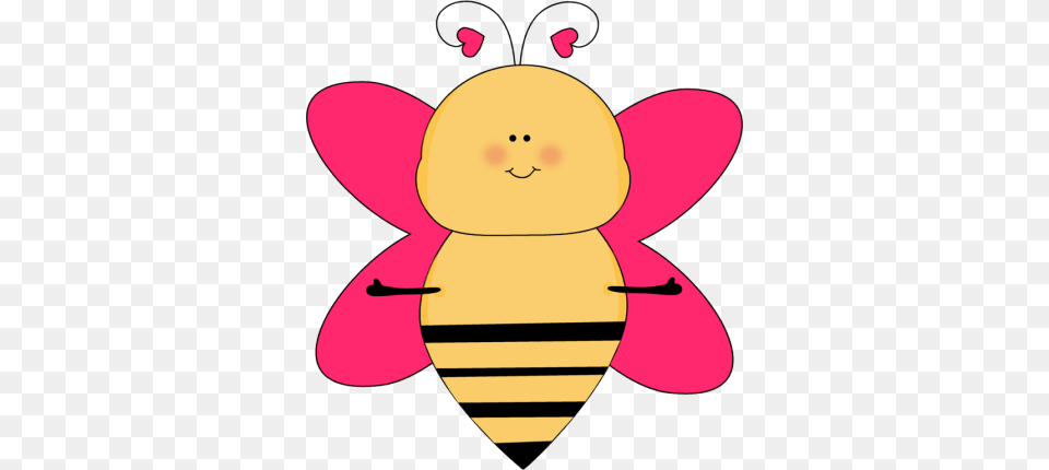 Bumblebee Clipart Cute Animal Pink Bee Clip Art, Honey Bee, Insect, Invertebrate, Baby Png Image