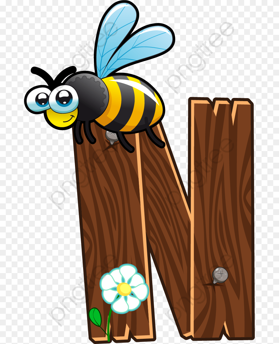 Bumblebee Clipart Graduation Cartoon Letter N, Animal, Bee, Insect, Invertebrate Free Png