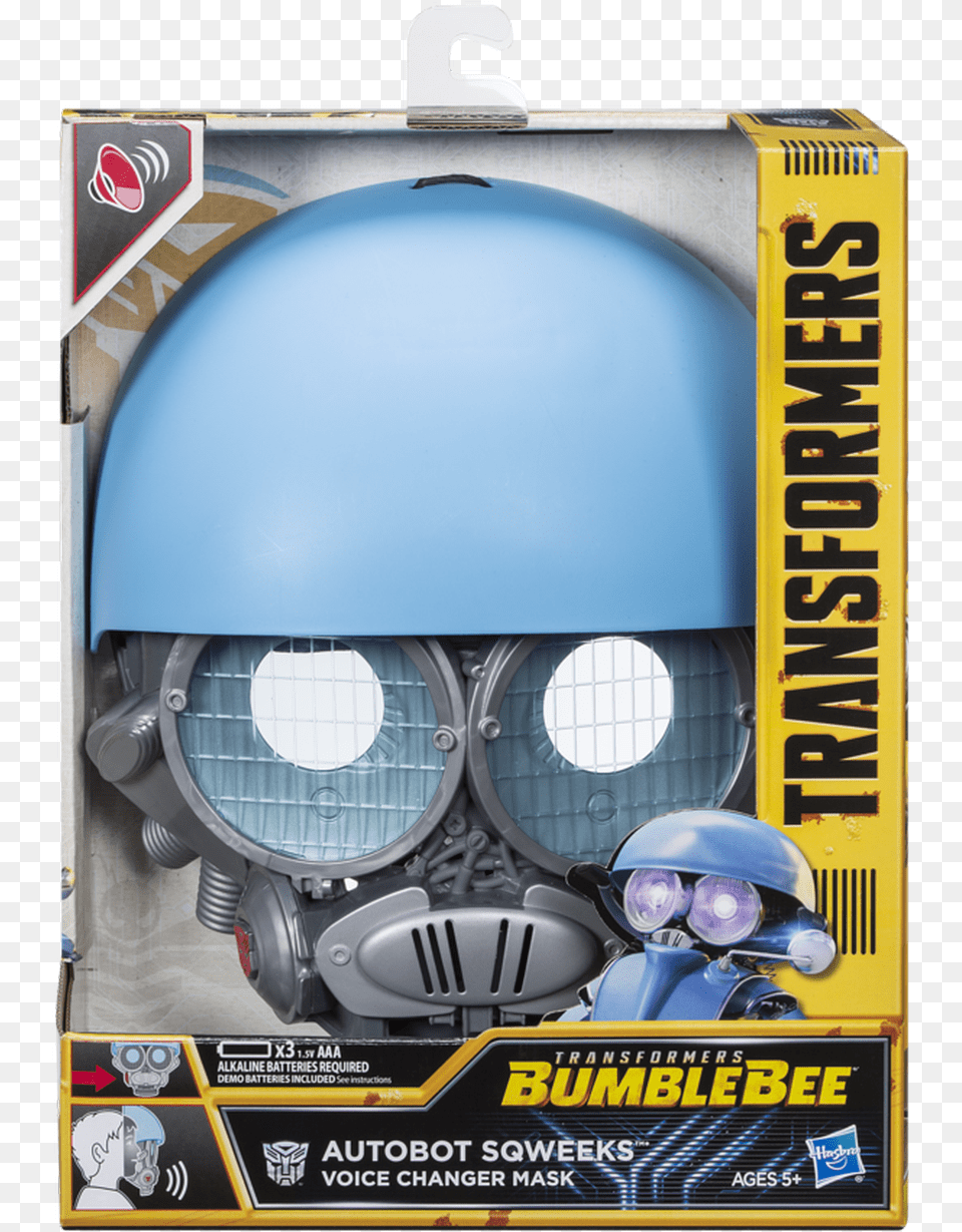 Bumblebee Voice Changer Mask, Clothing, Hardhat, Helmet, Advertisement Png