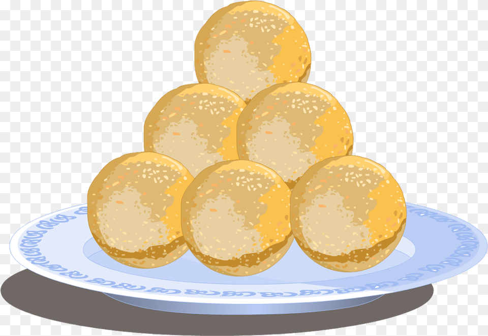 Bun, Bread, Food, Plate, Meal Free Transparent Png