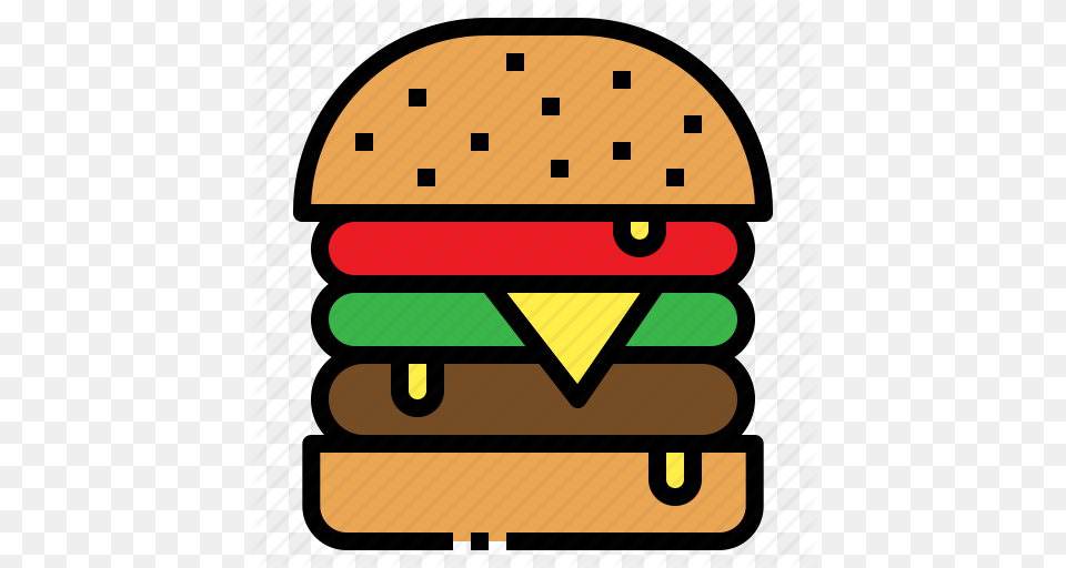 Bun Burger Fastfood Hamburger Meat Icon, Food Free Transparent Png