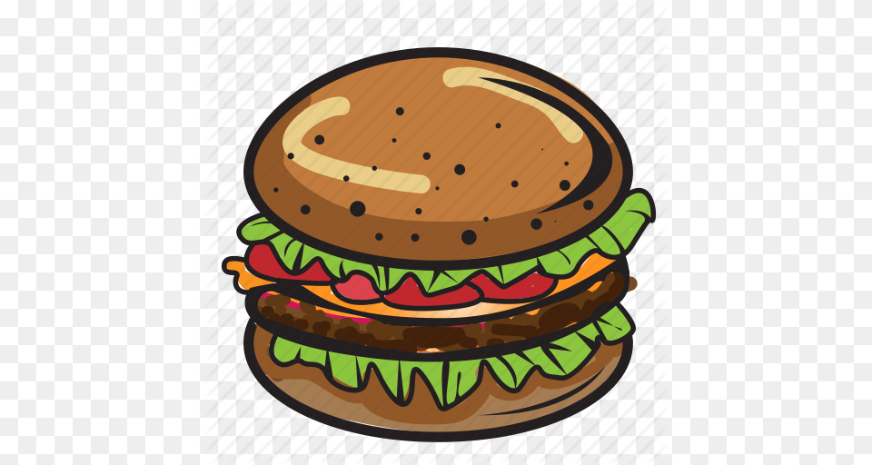 Bun Burger Grilled Hamburger Meat Sandwich Seed Icon, Food Png
