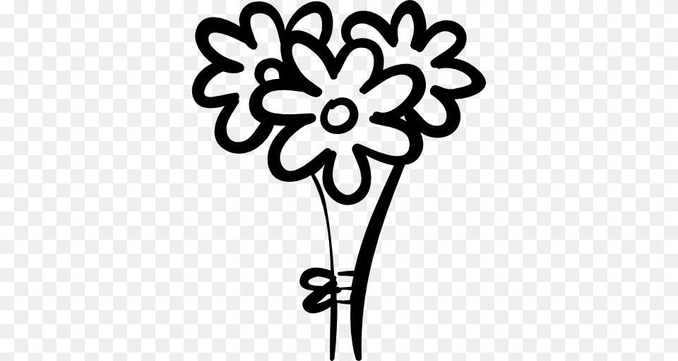 Bunch Bouquet Flowers Wedding Blossom Icon, Stencil, Daisy, Flower, Plant Free Png