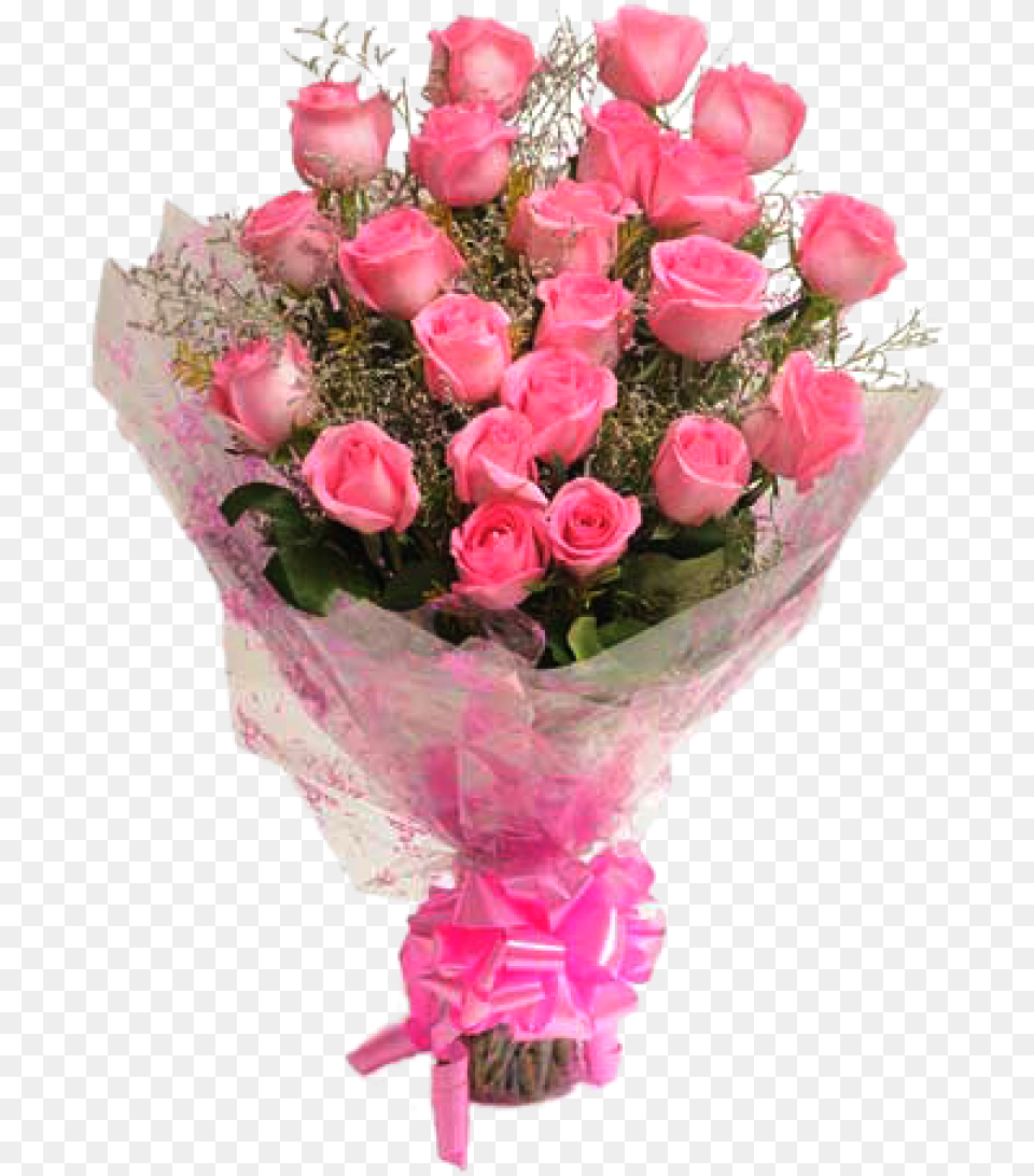 Bunch Of 20 Pink Roses Bunch Of Pink Roses, Rose, Flower, Flower Arrangement, Flower Bouquet Free Png